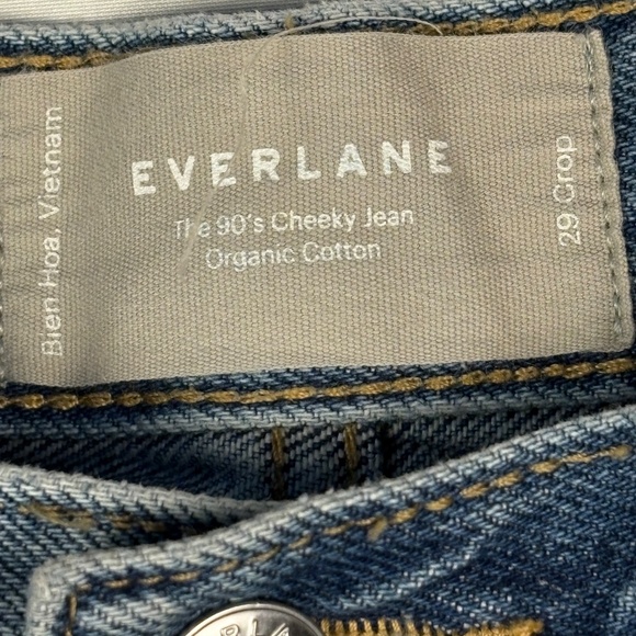 Everlane Womens 90s Curvy Cheeky Jean High Rise Crop 29 Straight Legs Button Fly - Picture 5 of 11